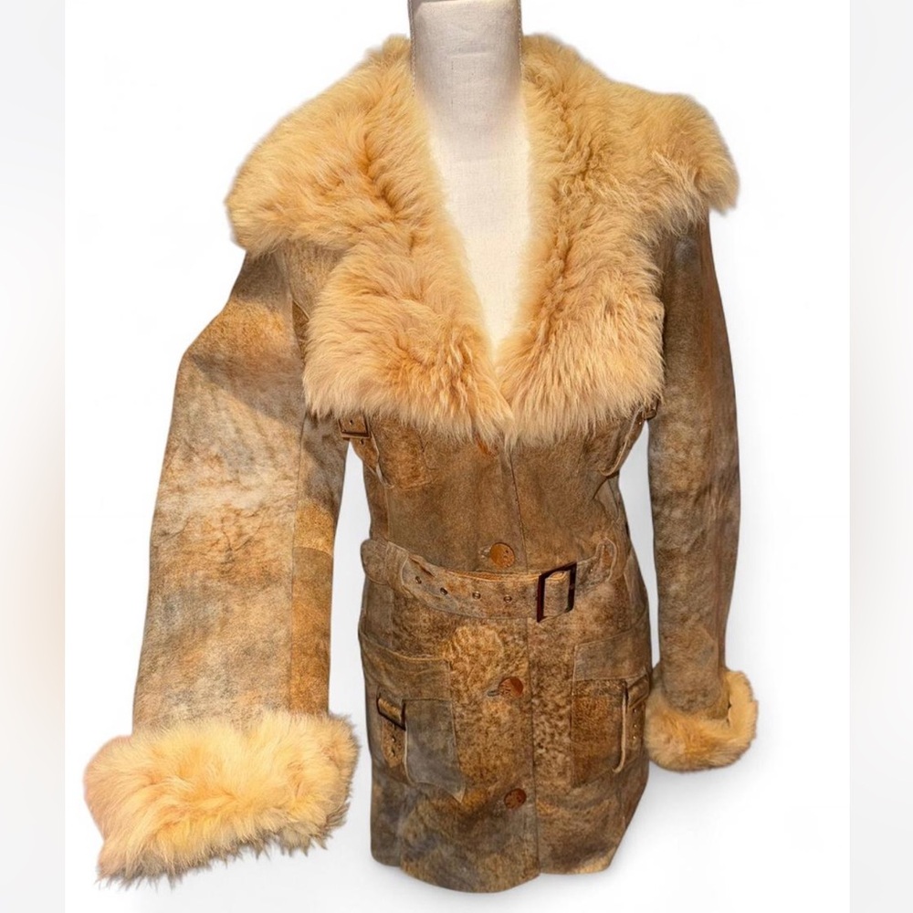 Vintage Suede Shearling Coat - image 1